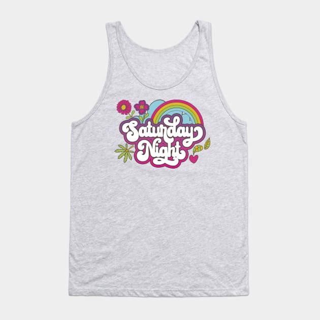 Retro Saturday Night Tank Top by JunkyDotCom